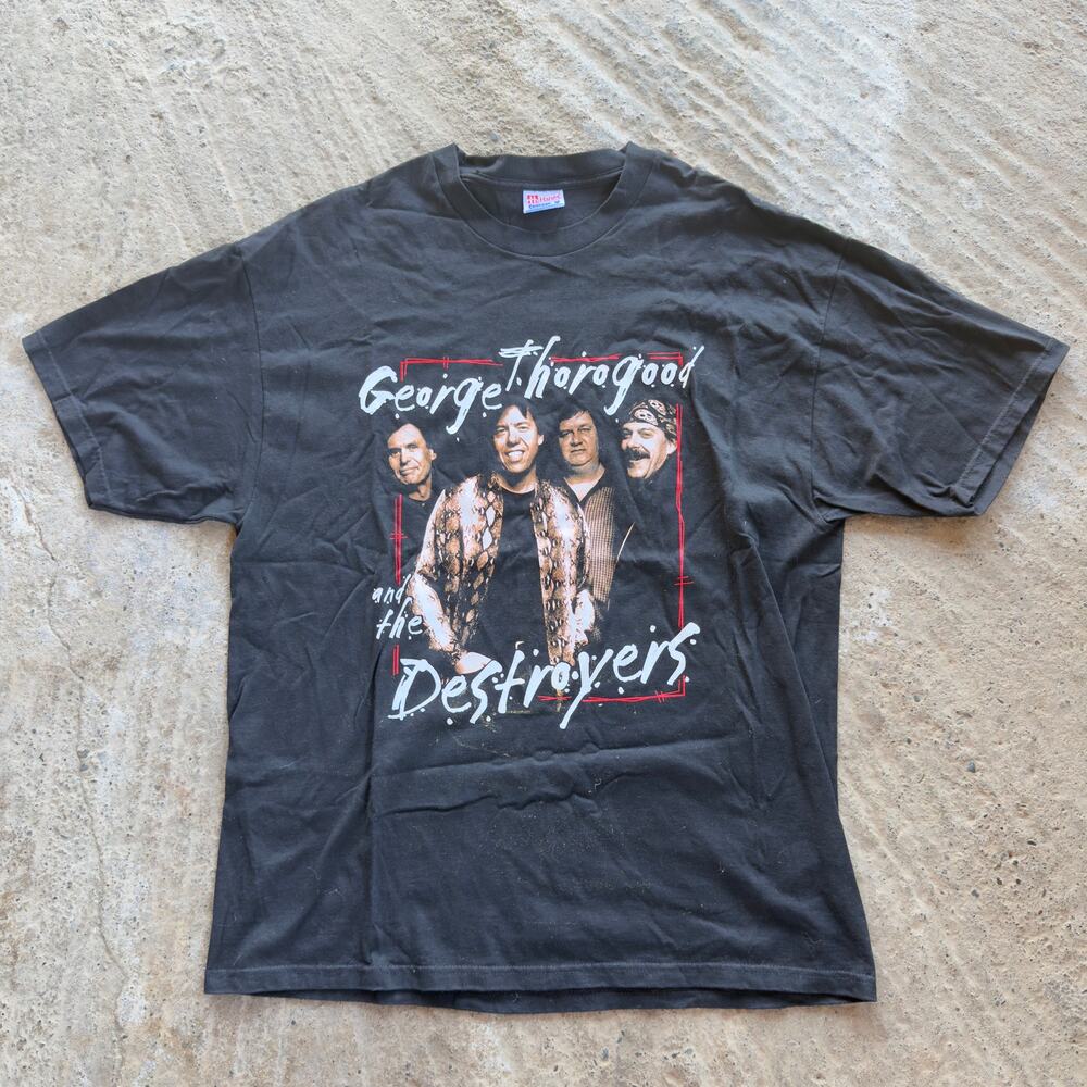 Vintage George Thoragood and The Destroyers Band Shirt 2000 Tour Tee XL Black